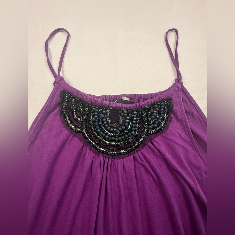 Lane Bryant Purple Maxi Dress Size 26/28 Sleeveless Stretch Empire Waist - Picture 5 of 8